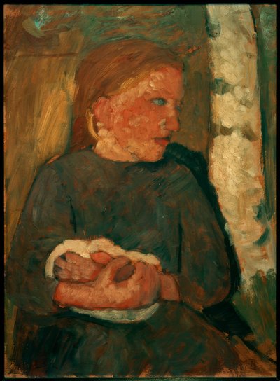 Fille avec un lapin dans les bras - Paula Modersohn Becker