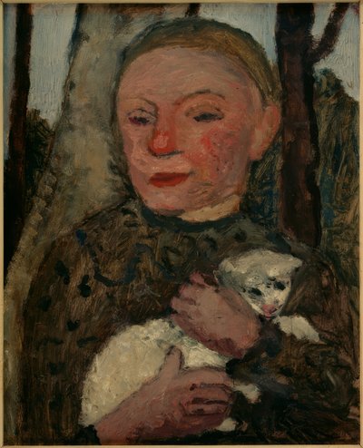 Fille avec agneau (buste d