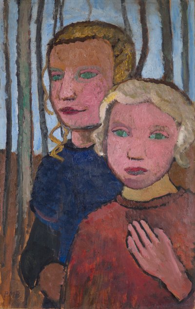 Deux filles devant des bouleaux - Paula Modersohn Becker