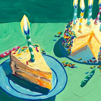 Tranches de gâteau de fête - Pauline Wegman | Key and Sea Creative