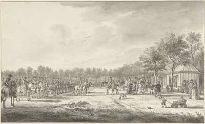 Revue van de cavalerie door prins Willem V op het Malieveld te Den Haag, 1770 - Paulus Constantijn la Fargue