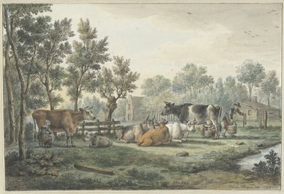 Prairie avec des vaches en train d