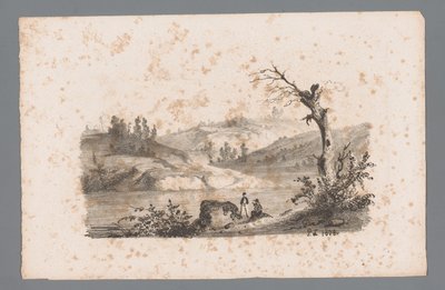 Paysage vallonné avec rivière (Principes de paysages) - Paulus Lauters