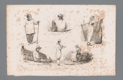 Six figures différentes (Principes de paysages) - Paulus Lauters