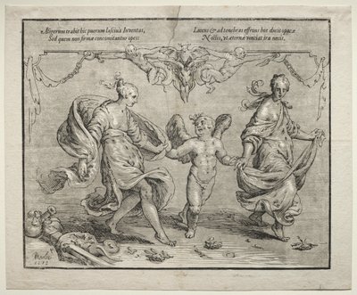 Cupidon dansant avec deux femmes allégoriques, 1612 - Paulus Moreelse