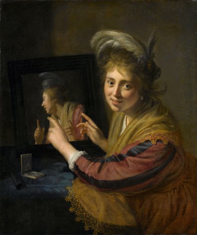 Fille au miroir - Paulus Moreelse