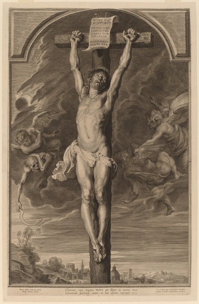 Le Christ en croix - Paulus Pontius, after Sir Peter Paul Rubens
