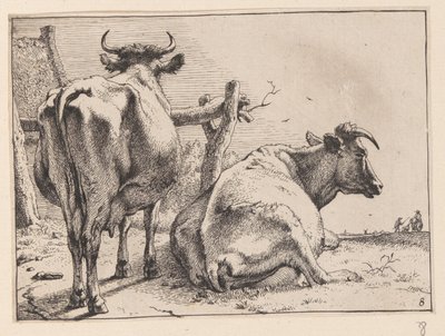 Deux vaches vues de derrière, de divers bœufs et vaches - Paulus Potter