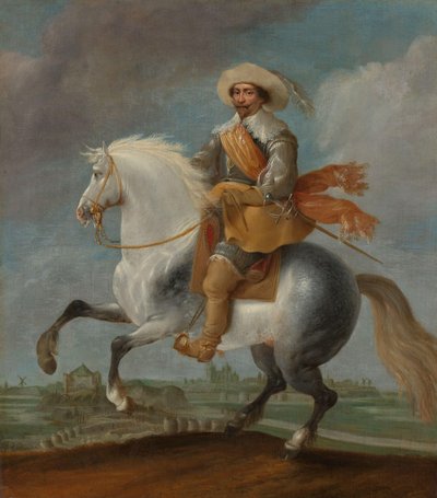 Prince Frederik Hendrik à cheval devant les fortifications de 