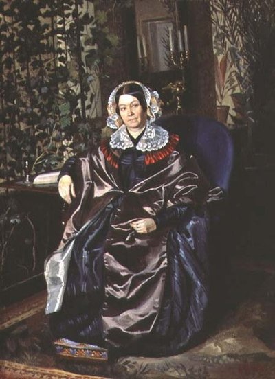 Portrait de Maria Pavlovna Druzhinina (d.1872) fin des années 1840 - Pavel Andreevich Fedotov