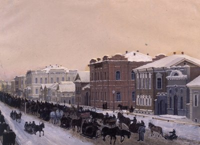 Tomsk, rue Magistratskaya pendant le Mardi Gras en 1897, 1897 - Pavel Mikhaylovich Kosharov