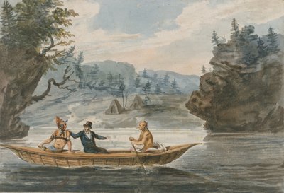 Deux Indiens et un homme blanc dans un canoë, 1811-vers 1813 - Pavel Petrovic Svin