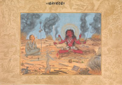 La Déesse Bhairavi Devi avec Shiva, vers 1630-35 - Payag.