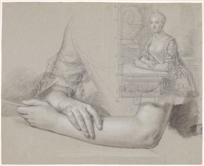 Esquisse pour un portrait de dame. Étude des mains et des bras pour le même portrait - Peder Als