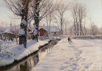 Paysage boisé en hiver - Peder Monsted