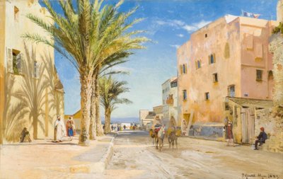 Alger, après-midi à Alger / Peinture de P. Mønsted - Peder Monsted