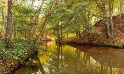 Jour de printemps au ruisseau forestier - Peder Monsted