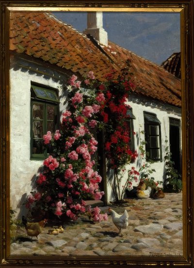 Roses grimpantes à la ferme - Peder Monsted