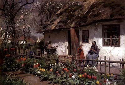 Devant le cottage - Peder Monsted