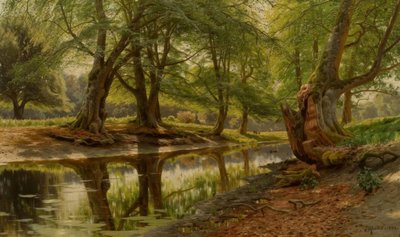 Jour de printemps au ruisseau forestier - Peder Monsted