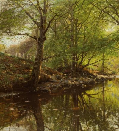 Ruisseau forestier au printemps - Peder Monsted
