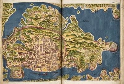 Illustration portugaise de Goa, du manuscrit Livro do Estado da India Oriental de Pedro Barreto de Resende, Sloane MS 197 - Pedro Barretto de Resende