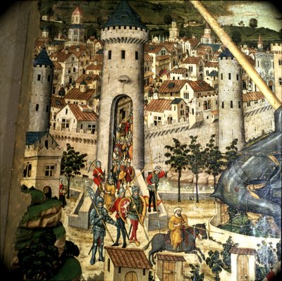 Retable de Saint Georges : Conquête de Palma de Majorque en 1229 par les troupes de Jacques I, Roi d