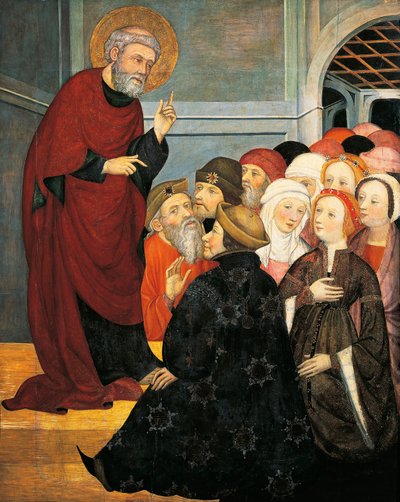 Saint Pierre prêchant, par Pedro Serra (actif 1363-1399) - Pedro Serra