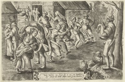 Fête de mariage paysan avec joueur de cornemuse - Peeter Baltens