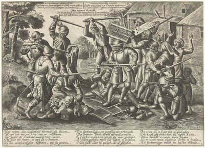 Combat entre paysans et soldats - Peeter Baltens