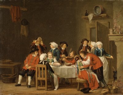 Scène conviviale dans un cottage paysan - Pehr Hilleström