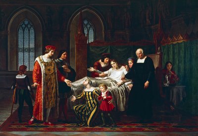 Charles VIII rencontrant le mourant Gian Galeazzo Sforza à Pavie - Pelagio Palagi