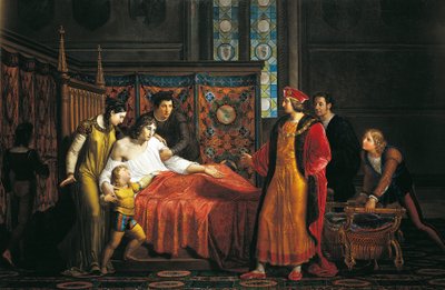 Charles VIII visitant le mourant Gian Galeazzo Sforza au château de Pavie - Pelagio Palagi