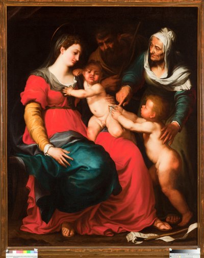 La Sainte Famille avec le papillon et avec sainte Élisabeth et saint Jean-Baptiste - Pellegrino Piola