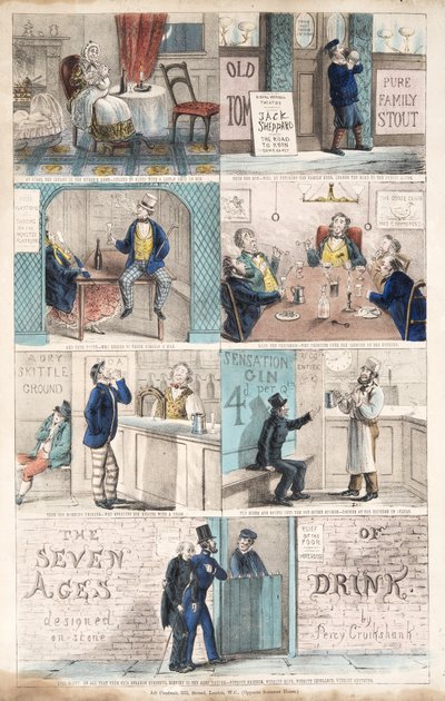 Les sept âges de la boisson, pub. c. 1872 - Percy Cruikshank