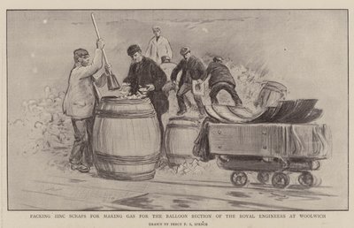 Emballage de Déchets de Zinc pour la Fabrication de Gaz pour la Section de Ballons des Royal Engineers à Woolwich - Percy F.S. Spence