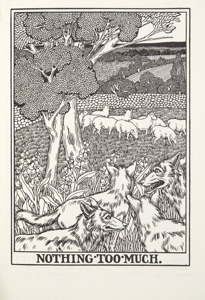 Rien de trop, des Fables de Fontaine, pub. 1905 (gravure) - Percy J. Billingshurst