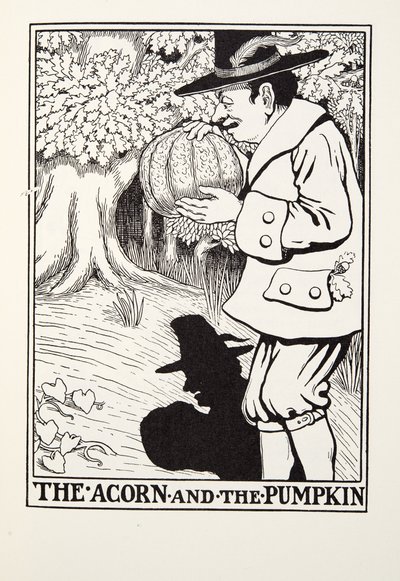 Le Gland et la Citrouille, des Fables de Fontaine, pub. 1905 - Percy J. Billingshurst
