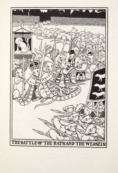 La Bataille des Rats et des Belettes, des Fables de Fontaine, pub. 1905 - Percy J. Billingshurst