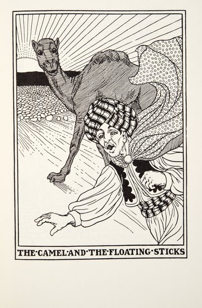 Le Chameau et les Bâtons flottants, des Fables de Fontaine, pub. 1905 - Percy J. Billingshurst