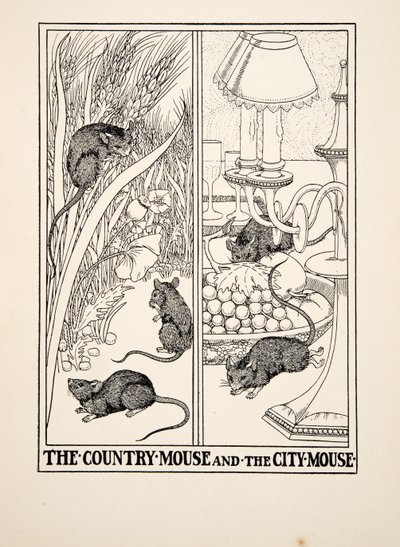 Le Rat des champs et le Rat de ville, tiré de Cent fables d
