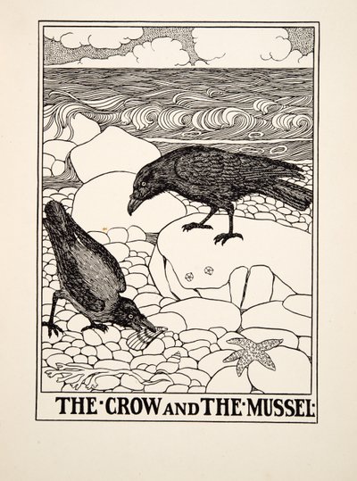Le Corbeau et la Moule, tiré de Cent fables d