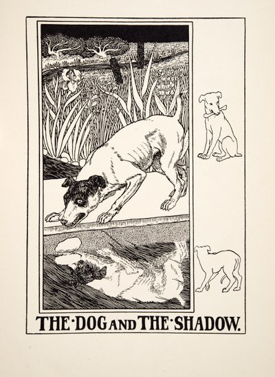 Le Chien et son ombre, tiré de Cent fables d