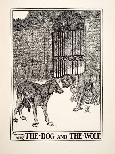 Le chien et le loup, de Cent fables d
