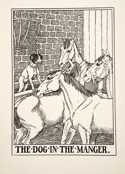 Le Chien dans la Crèche, de Cent Fables d