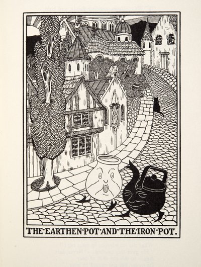 Le Pot de terre et le Pot de fer, des Fables de Fontaine, pub. 1905 - Percy J. Billingshurst