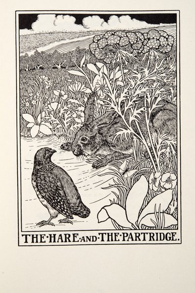 Le Lièvre et la Perdrix, des Fables de La Fontaine, pub. 1905 - Percy J. Billingshurst