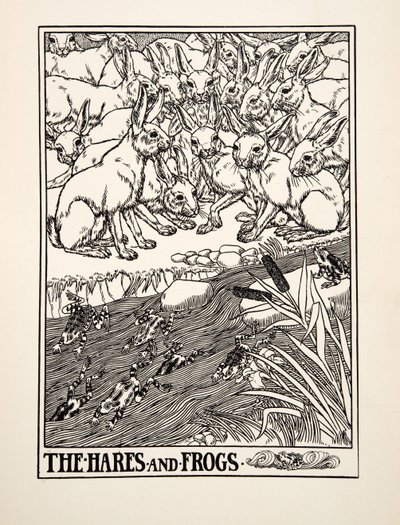 Les Lièvres et les Grenouilles, de Cent Fables d