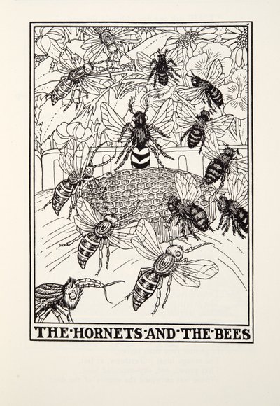 Les Frelons et les Abeilles, des Fables de Fontaine, pub. 1905 (gravure) - Percy J. Billingshurst