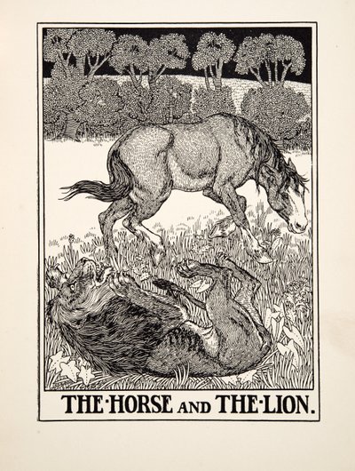 Le Cheval et le Lion, de Cent Fables d